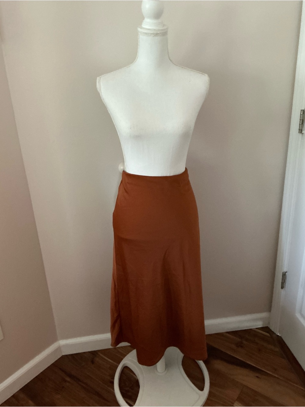 Rachel Zoe Rust Midi Slip Skirt